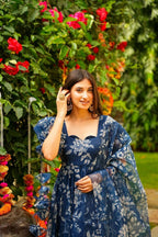 Aayaa Designer Printed Tebby Silk Suit - Multi Color | Grocsy