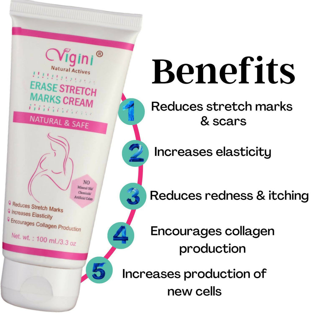 Vigini Natural Actives Stretch Marks Scars Removal Oil Cream | Grocsy
