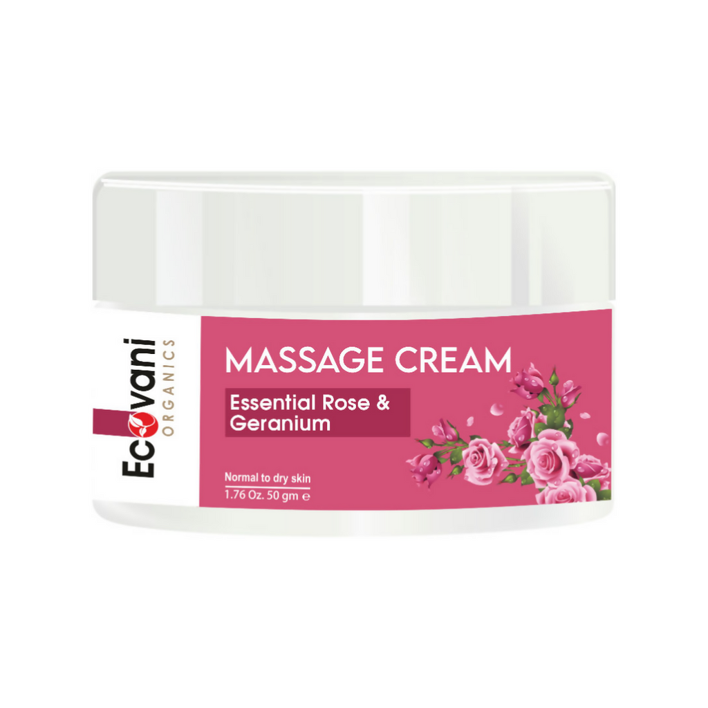 Ecovani Organics Essential Rose & Geranium Massage Cream | Grocsy