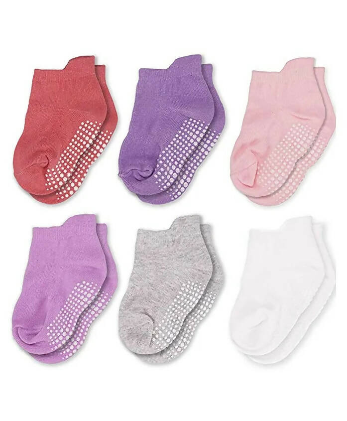 AHC Baby Socks Anti Slip Anti Skid Soft Cotton Blended Ankle length Socks With Grip | Grocsy