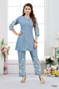 Joban Fashion Heavy Muslin Denim Color Kurta Set | Grocsy