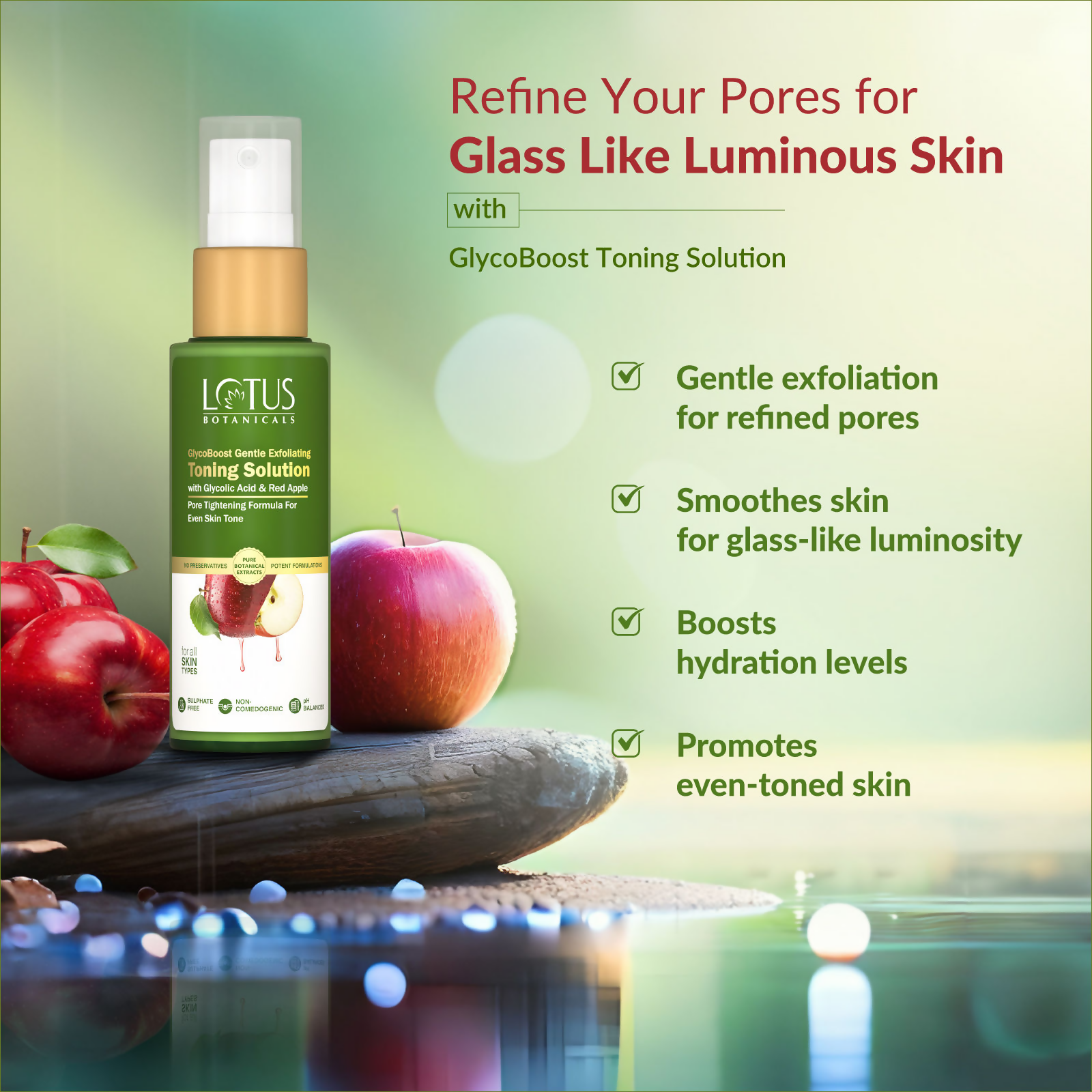 Lotus Botanicals GlycoBoost Gentle Exfoliating Toning Solution | Grocsy