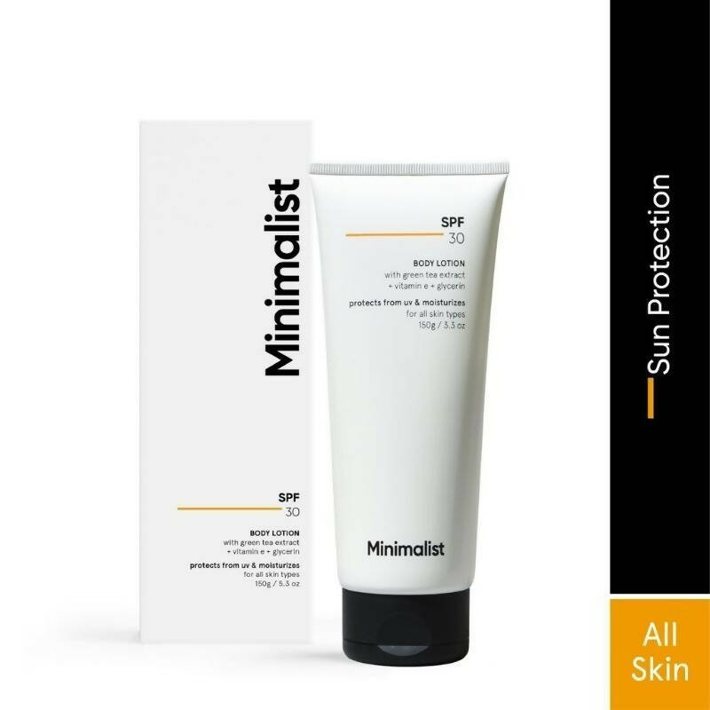 Minimalist SPF 30 Body Lotion With Vitamin E, Gylcerin & Green Tea Extract | Grocsy