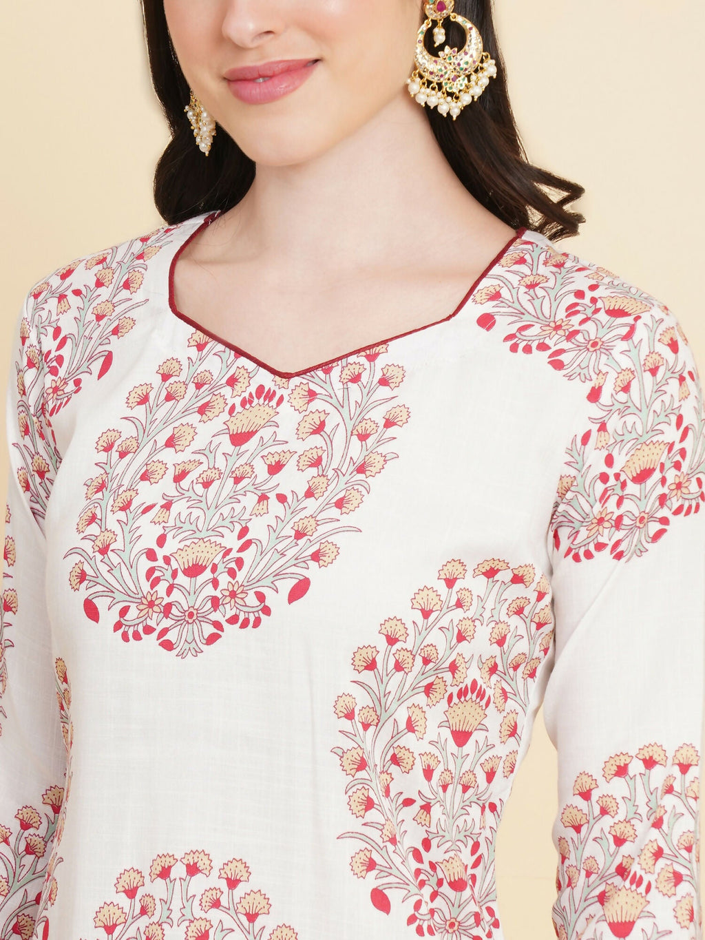 Designer Stylish White cotton Stitched Suit With Dupatta - Tanisha | Grocsy