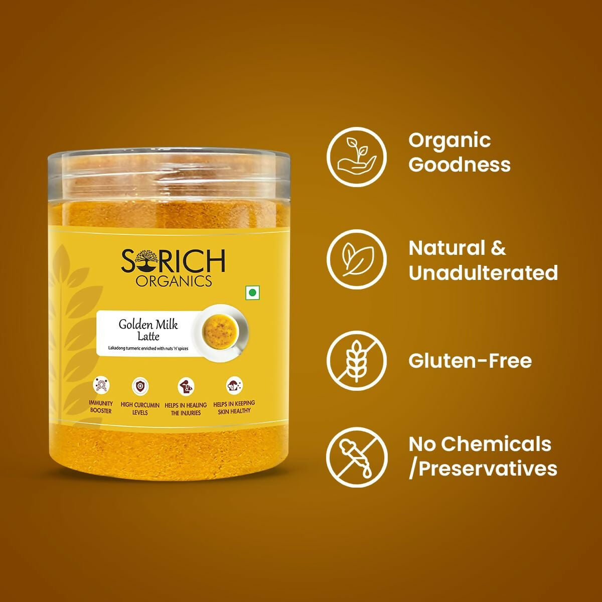 Sorich Organics Golden Milk Turmeric Latte Mix Powder | Grocsy