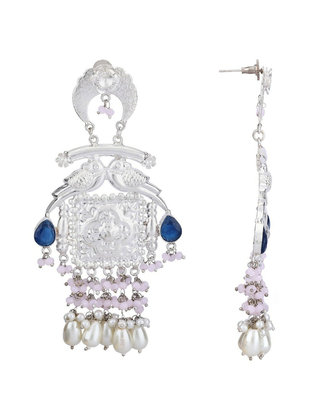 Joban Fashion Women Handcrafted Silver Tone Earrings | Grocsy