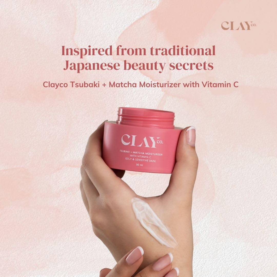 Clayco Tsubaki + Matcha Face Moisturizer With Vitamin C For Oily & Sensitive Skin Face Cream | Grocsy