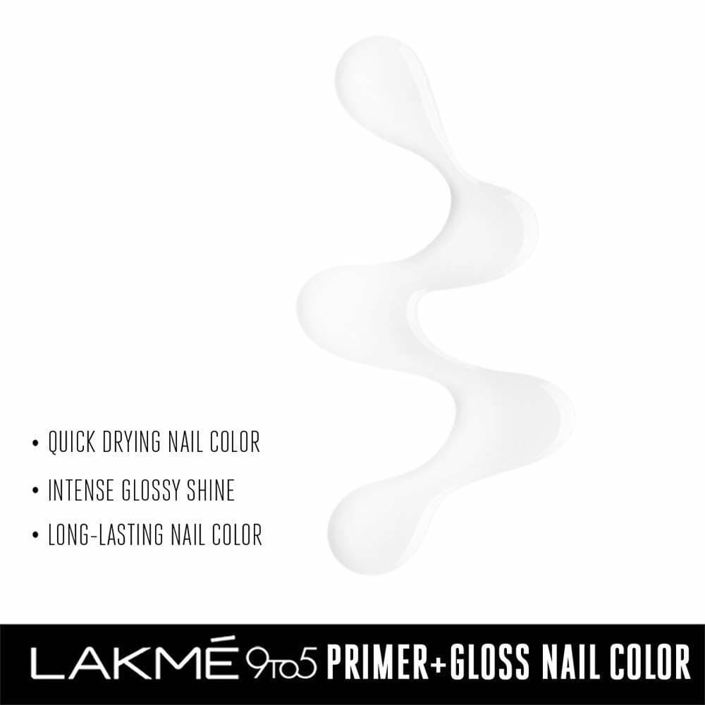 Lakme 9 to 5 Primer + Gloss Nail Colour - Top Coat | Grocsy