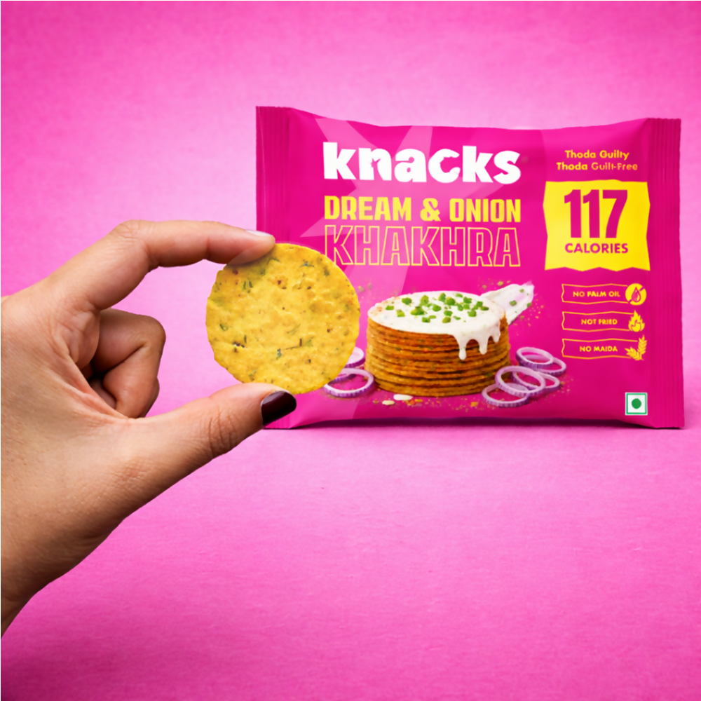 Knacks Coin Khakhra Crisps - Dream & Onion Flavour | Grocsy