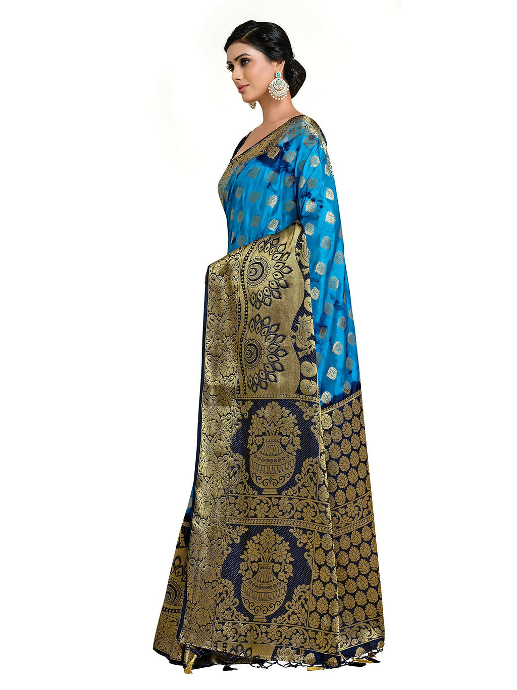 Mimosa Women's Banarasi Art Silk Multicolor Saree | Grocsy