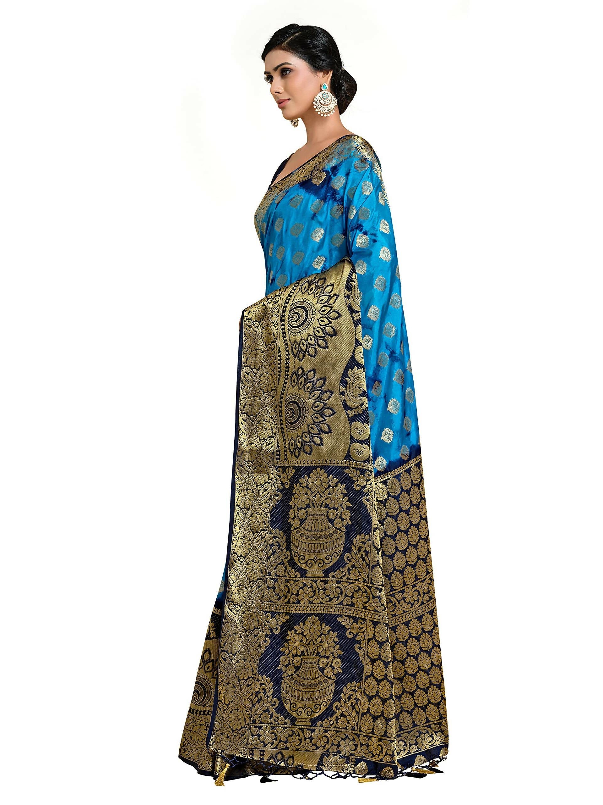 Mimosa Women's Banarasi Art Silk Multicolor Saree | Grocsy