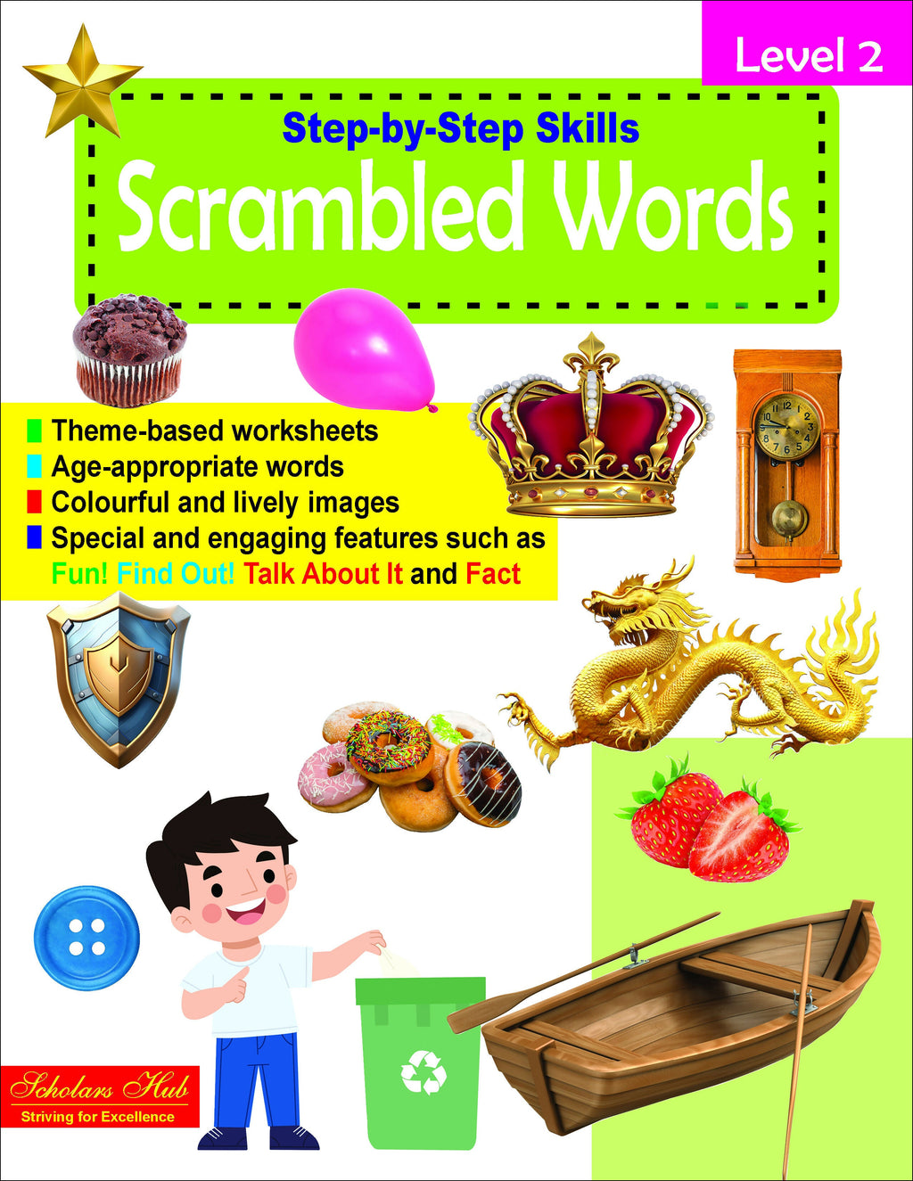 Step By Step Skills Scrambled Words-2Tearble Colourful Worksheets) | Grocsy