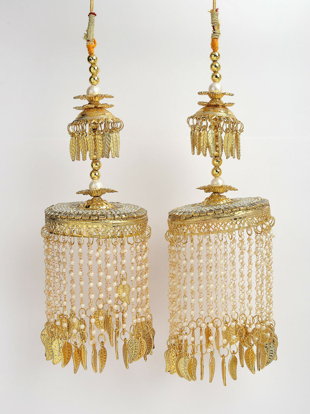 NVR Women's Pack Of 2 Gold-Polished Kundan Bridal Heavy Kaleera Sets | Grocsy