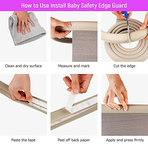 Safe-O-Kid Edge Guard, Baby Proofing Edge 5 Mtr Furniture Edge Bumper Guard, Safety From Head Injury, Edge Guard For Baby/ Toddlers, White | Grocsy