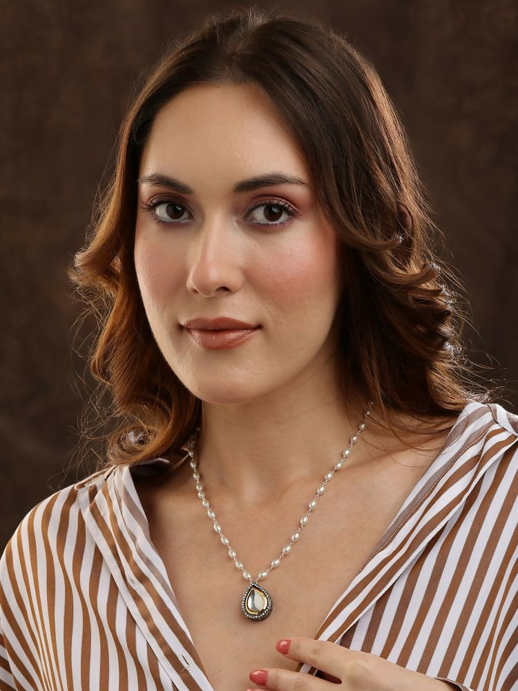 Beaded Kundan Necklace - Ruby Raang | Grocsy