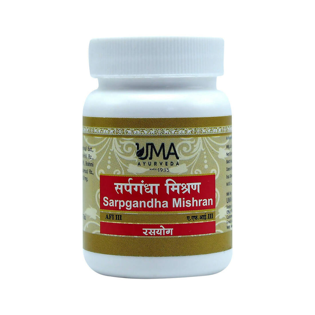 Uma Ayurveda Sarpgandha Mishran Tablets | Grocsy
