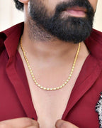 VOJ Gold-Polished Self Design Biscuit Chain For Men | Grocsy