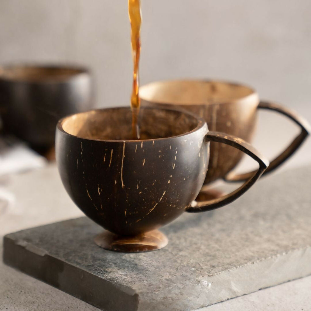 Thenga Coconut Shell Teacup - Brown | Grocsy