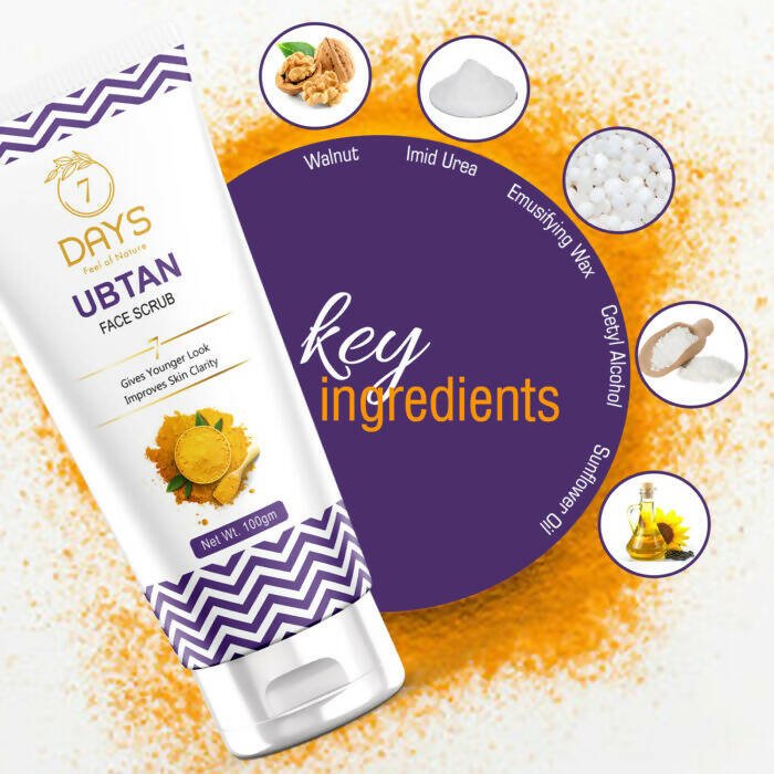 7 Days Ubtan Face Scrub with Turmeric & Walnut | Grocsy