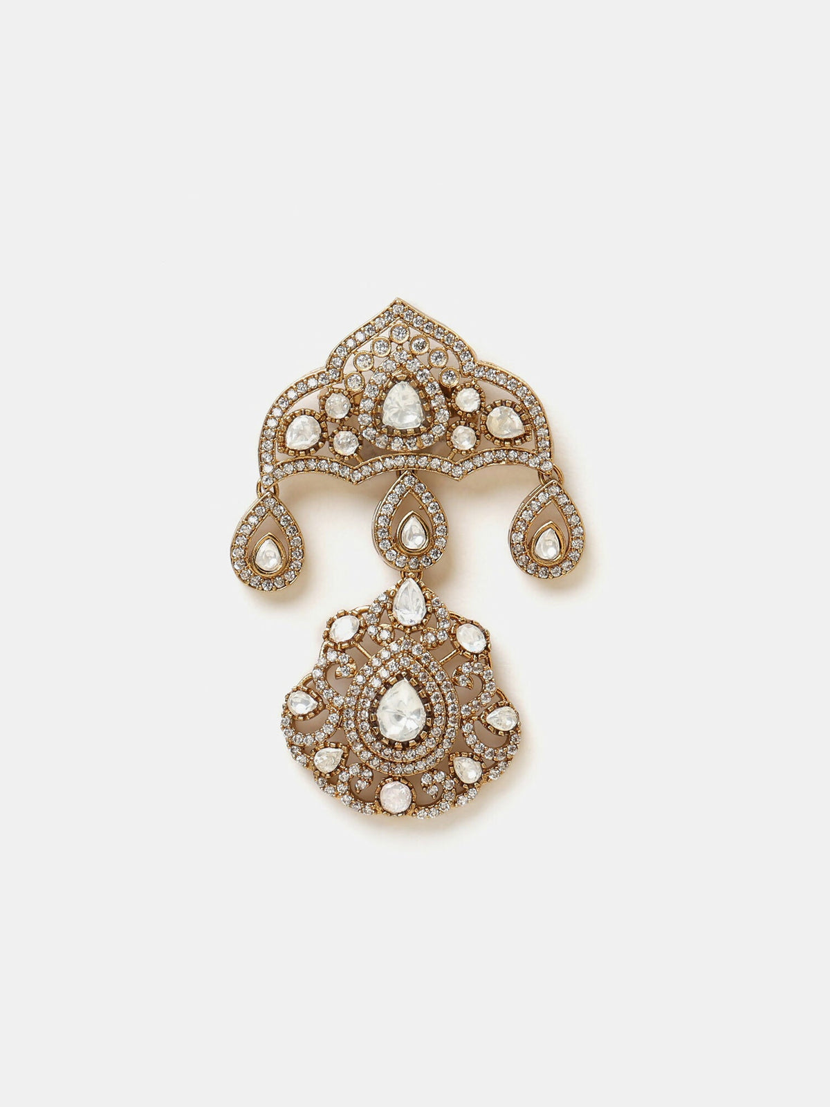 Ruby Raang Chaand Jhoomar Brooch | Grocsy