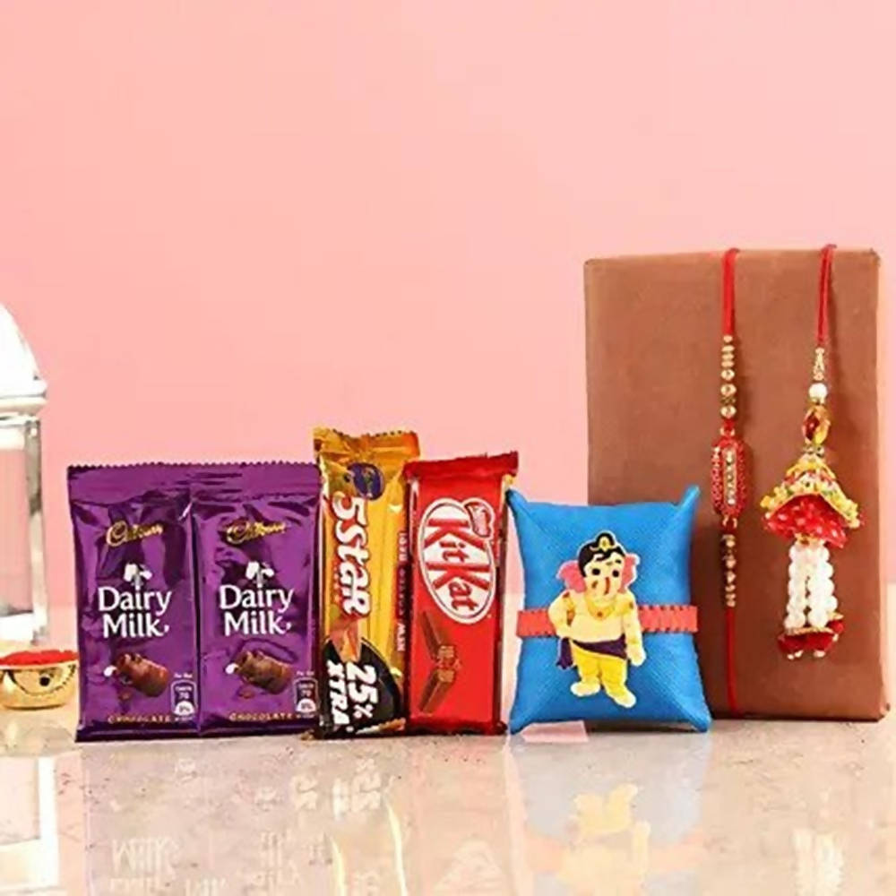 Chocolates With Family Rakhi Set Combo | Grocsy