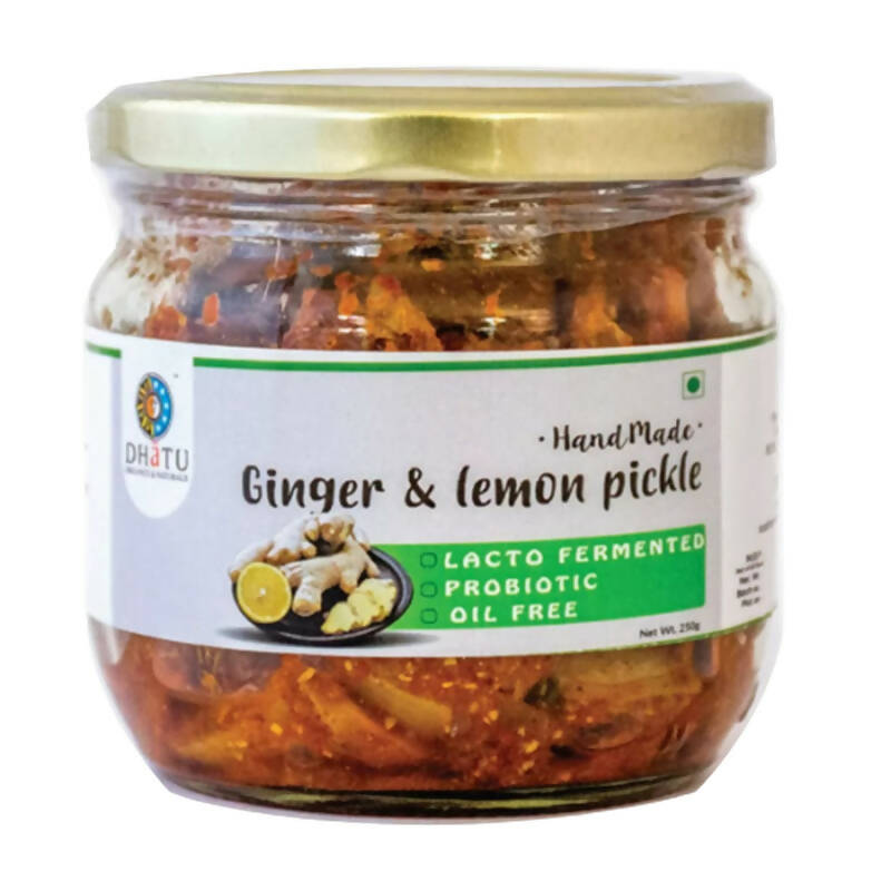 Dhatu Organics & Naturals Oil Free Ginger Lemon Pickle | Grocsy