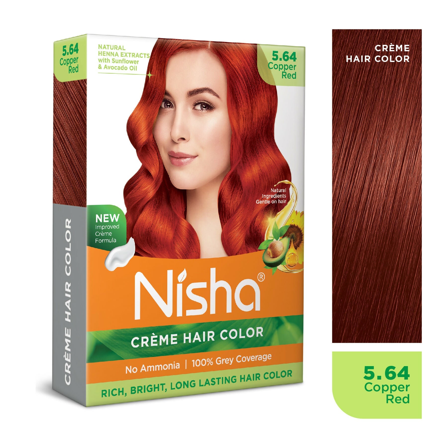 Nisha Creme Hair Color for Women - Copper Red | Grocsy