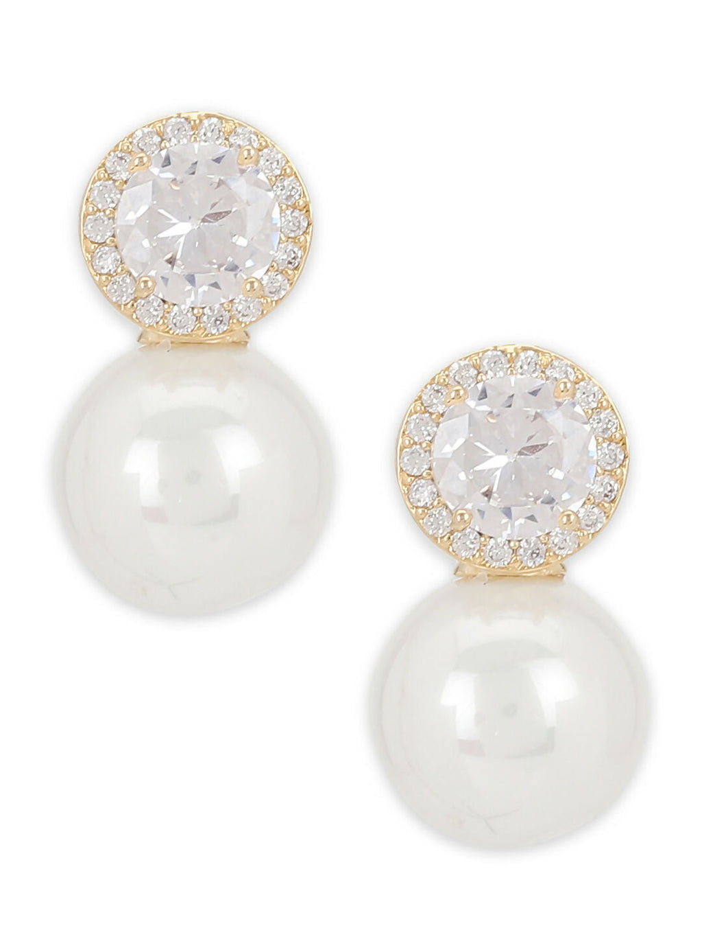 Diamond Pearl Earrings- Ruby Raang | Grocsy