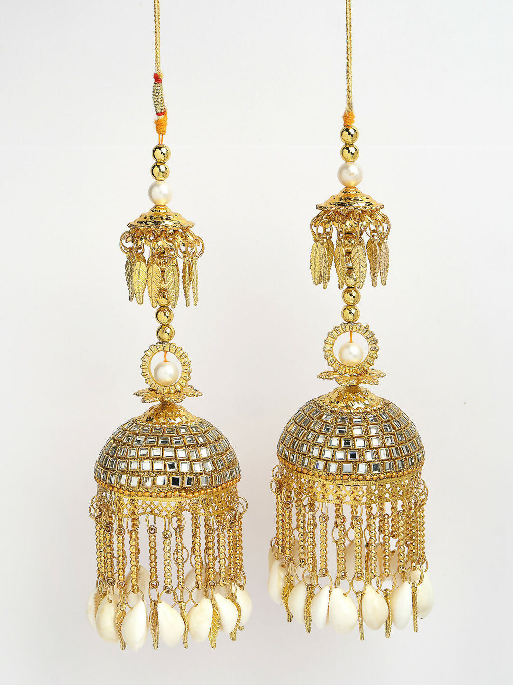 NVR Women's Pack Of 2 Gold-Polished Kundan Kaleera Sets | Grocsy