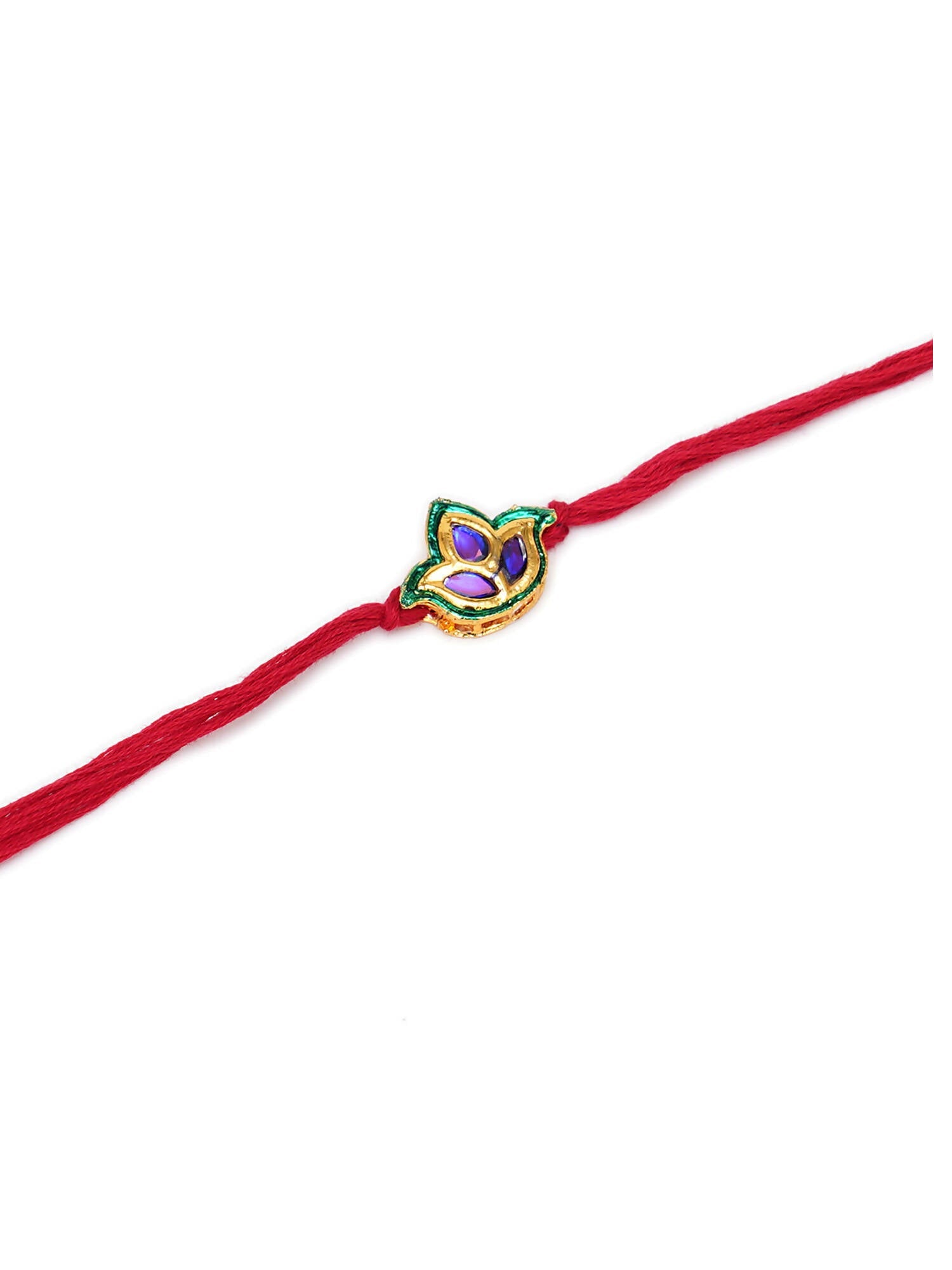 Designer kundan Rakhi - Ruby Raang | Grocsy
