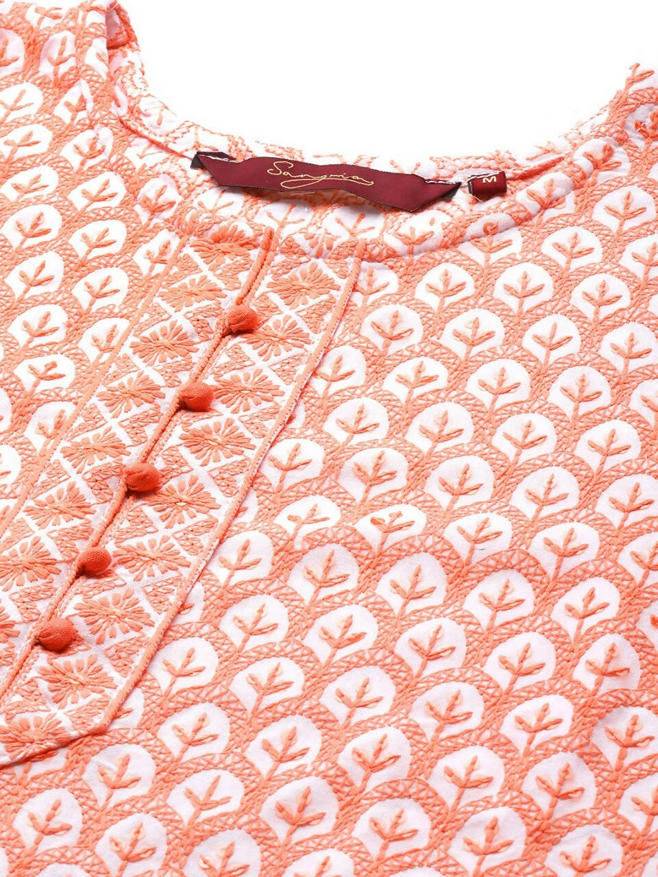 Deeps women's Orange Embroidered Rayon Kurta | Grocsy