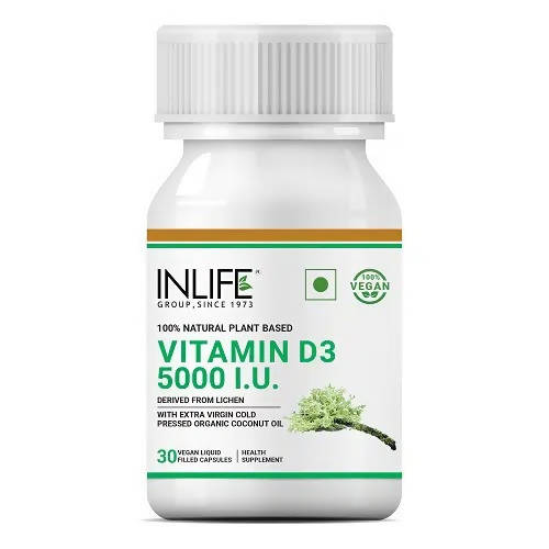 Inlife Vitamin D3 5000 IU Capsules Without Gelatin | Grocsy