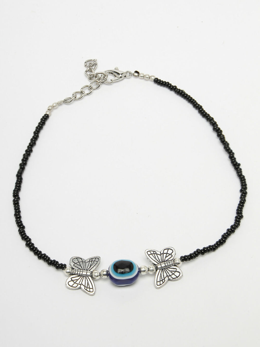 NVR Women's Evil Eye Black Anklets | Grocsy