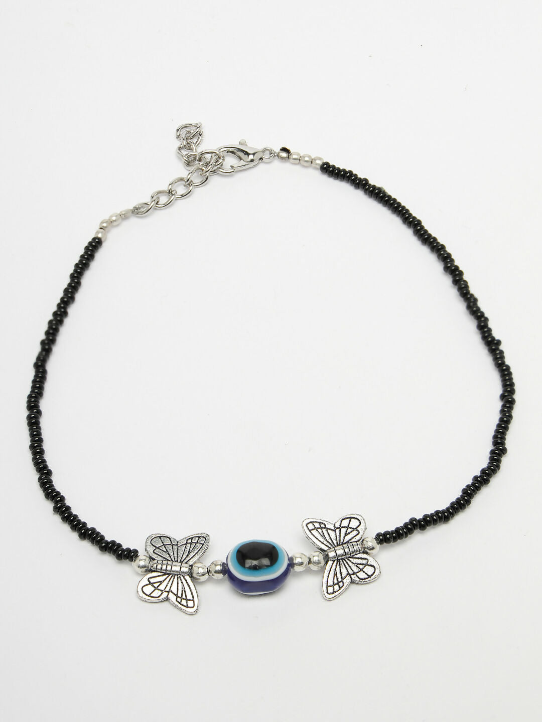 NVR Women's Evil Eye Black Anklets | Grocsy