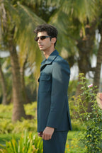 Strukt Deep Teal Shacket by Hilo Design | Grocsy