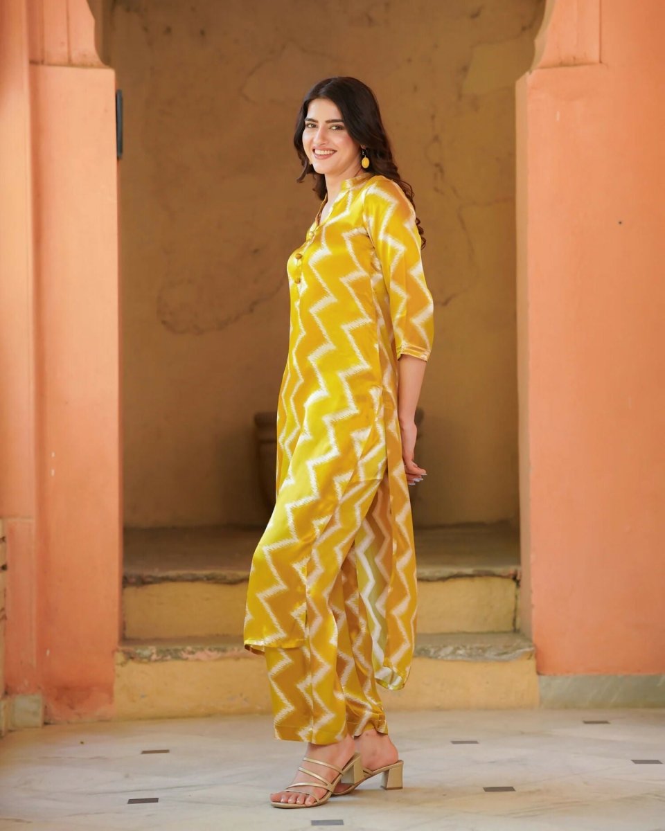 Aayaa Pure Muslin printed Kurti & Pant - Multi Color | Grocsy