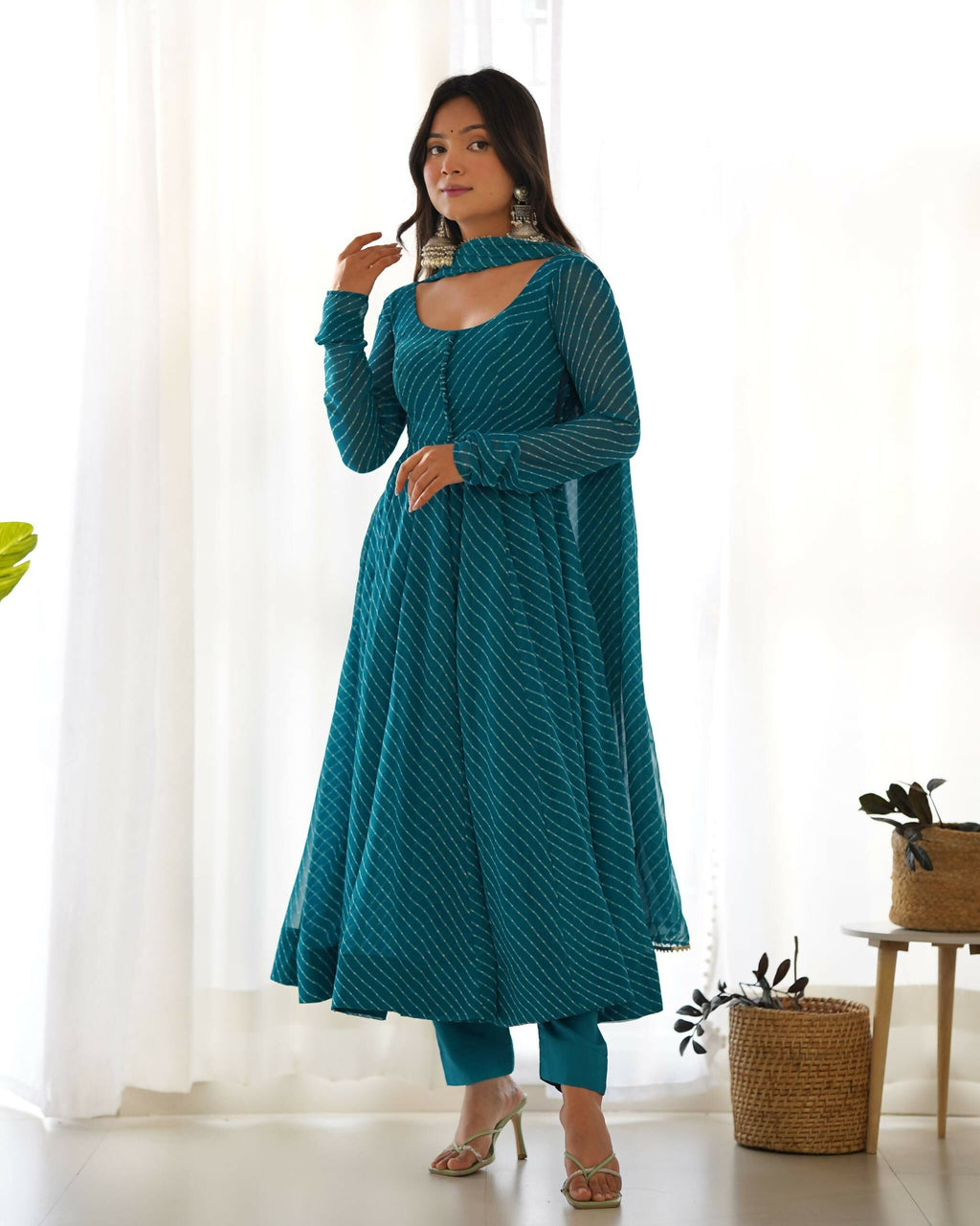 Lehenga Mart Designer Anarkali Suit With Kurta, Pant, Dupatta For Women-Rama | Grocsy