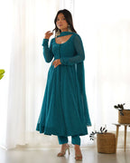 Lehenga Mart Designer Anarkali Suit With Kurta, Pant, Dupatta For Women-Rama | Grocsy