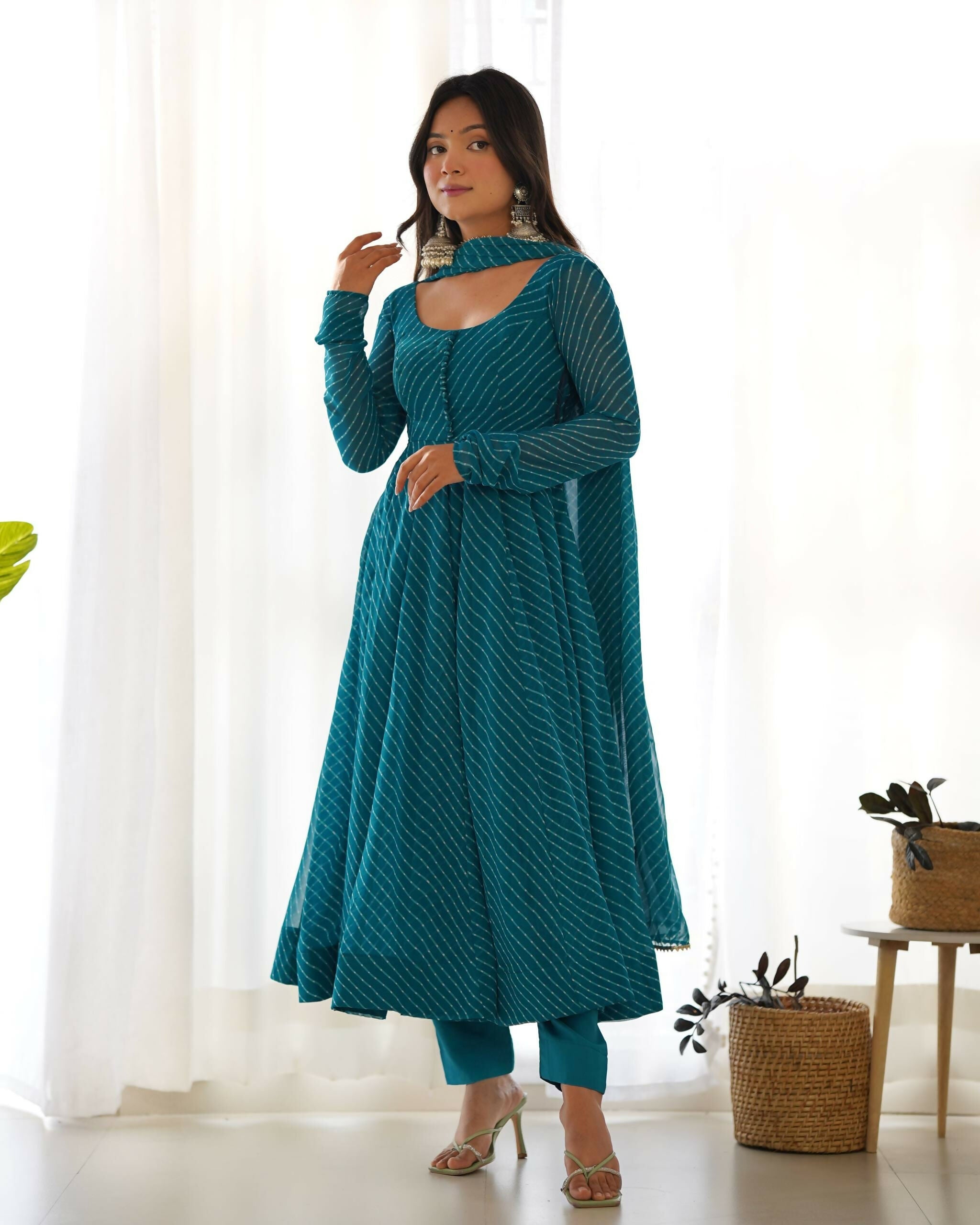 Lehenga Mart Designer Anarkali Suit With Kurta, Pant, Dupatta For Women-Rama | Grocsy