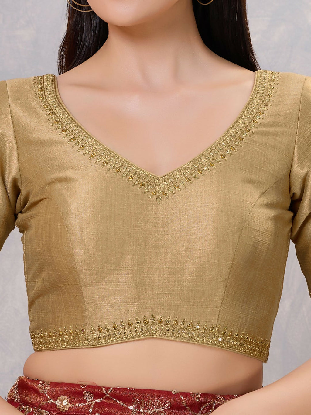 Joban Fashion Women Silk Gold Stitched Blouse | Grocsy