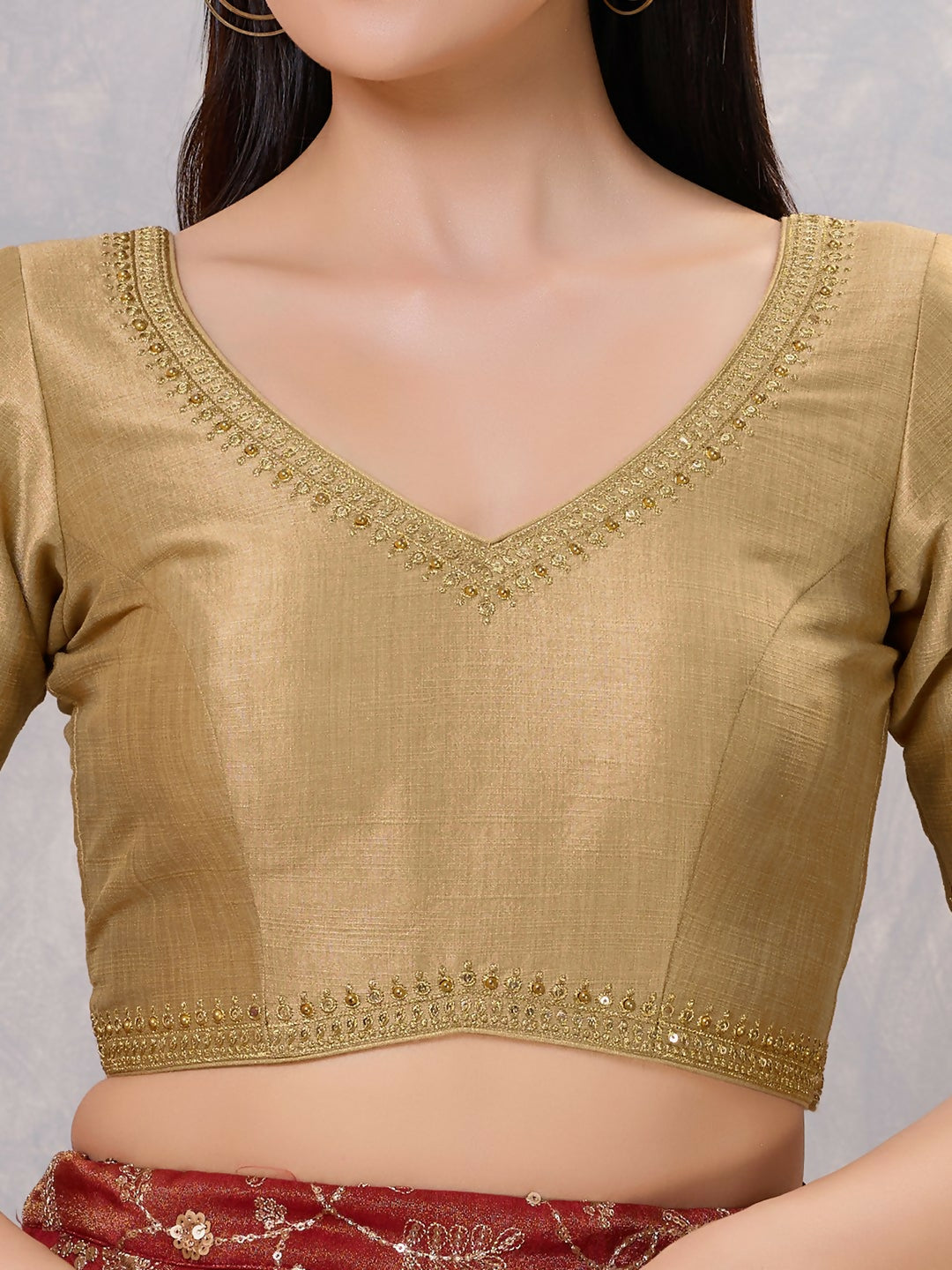 Joban Fashion Women Silk Gold Stitched Blouse | Grocsy