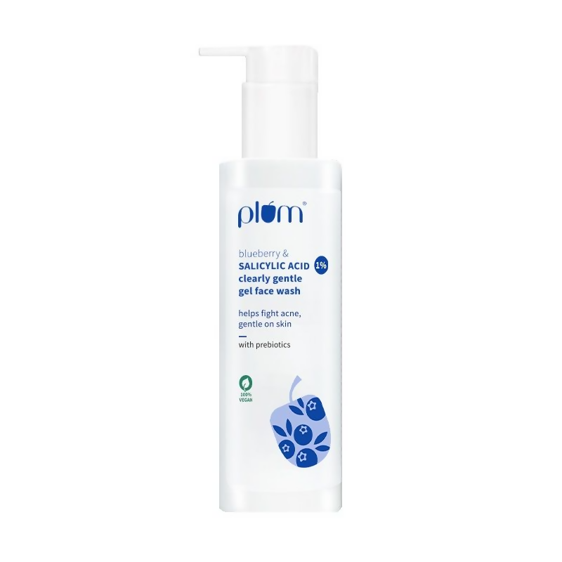 Plum Blueberry & Salicylic Acid 1% Clearly Gentle Gel Face Wash | Grocsy
