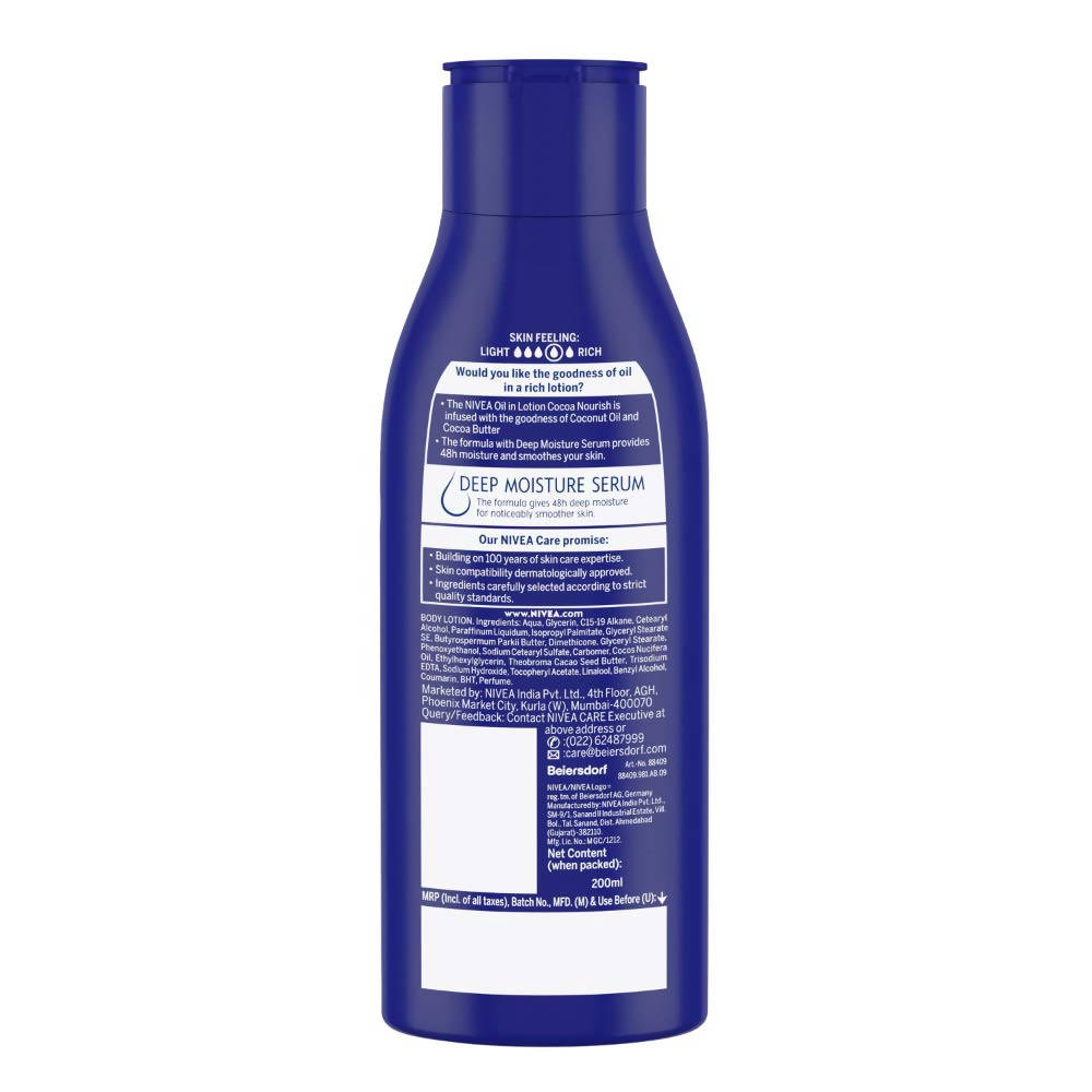 Nivea Body Lotion for Very Dry Skin, Cocoa Nourish | Grocsy