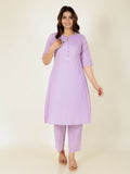 Aramya A-line Soft Cotton Solid Women's Kurta - Pink | Grocsy