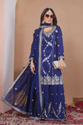 Teeya Creation Blue Color Vichitra Silk Embroidery Work Wedding Wear Palazzo Set | Grocsy