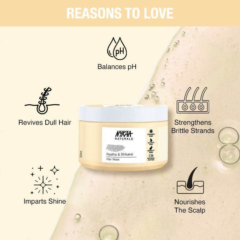 Nykaa Naturals Reetha & Shikakai Hair Mask for Damage Repair & Sulphate-Free | Grocsy