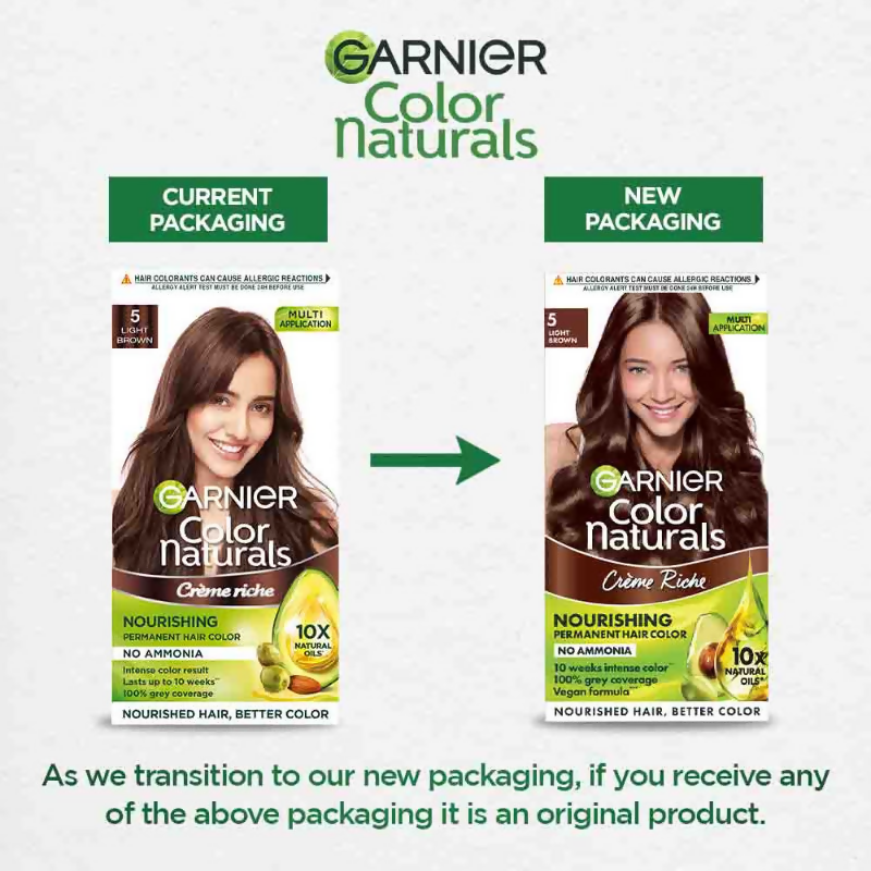 Garnier Color Naturals Creme Riche Hair Color - 5 Light Brown | Grocsy