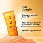 Foxtale Glow Sunscreen SPF 50 PA++++ Lightweight With Vitamin C And Niacinamide For a Dewy Glow, UVA And UVB Filters Prevents Tan | Grocsy