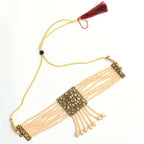 Mominos Fashion Johar Kamal Off White Color Kundan & Pearls Necklace Set