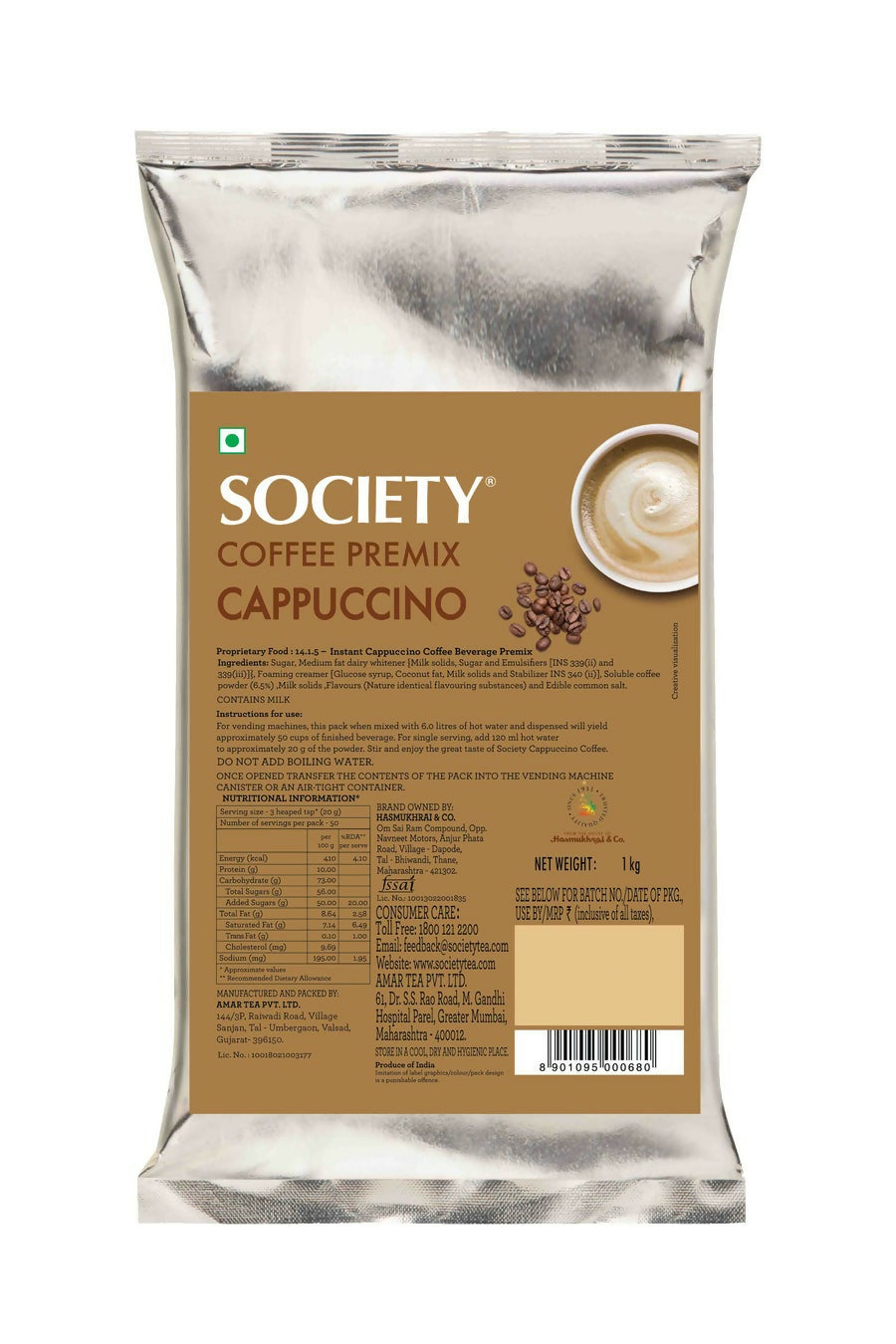 Society Cappuccino Premix Pouch | Grocsy